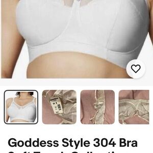 Goddess White Full-Coverage Bra 304 size 54B vintage new tag